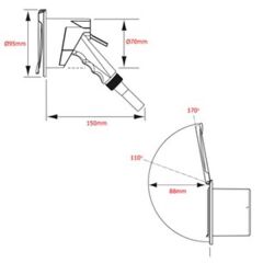 Nuova Rade Hortumlu duş ve yuva, kromaj kapak