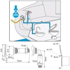 Nuova Rade Gömme su girişi, kromaj kapak