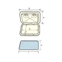 Plastik Gömme Kapak 460X525mm, Gri