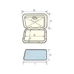 Su Geçirmez Gömme Kapak 243X607mm, Gri