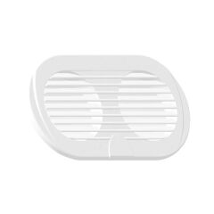 PLASTİK HAVALANDIRMA, Ø3'', 195X105mm, BEYAZ. İKİLİ