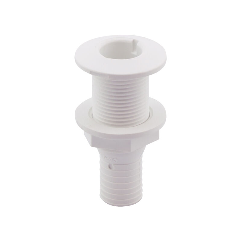 Thru-Hull Fitting 1'', w/Hose Barb Ø25mm, White