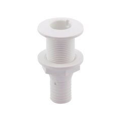Thru-Hull Fitting 1'', w/Hose Barb Ø25mm, White