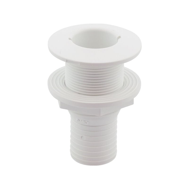 Thru-Hull Fitting 1 1/2'', w/Hose Barb Ø38mm, White