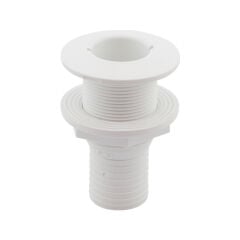 Thru-Hull Fitting 1 1/2'', w/Hose Barb Ø38mm, White