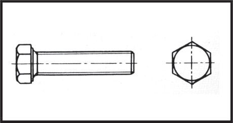 Altı Köşe Civata  4X30 Mm Aısı 316 Dın 933