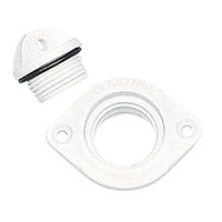 Drain Socket w/Plug, Oval w/2 Holes, 48x36mm, White