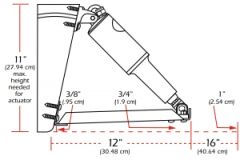Lenco elektro-mekanik flap sistemi. Edge Mount. 12V.