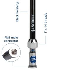 Scout Quick 2 Vhf Anteni Fiberglass 1.5 Metre Siyah