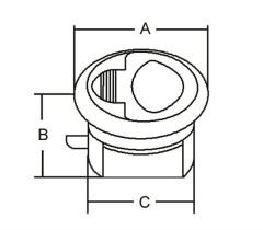 Gömme kulp, kilitli 60mm