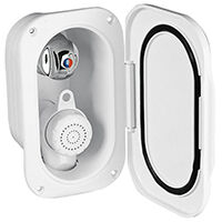 Case w/Shower &MixerTap, 5m Hose, Lid w/Gasket, Cream