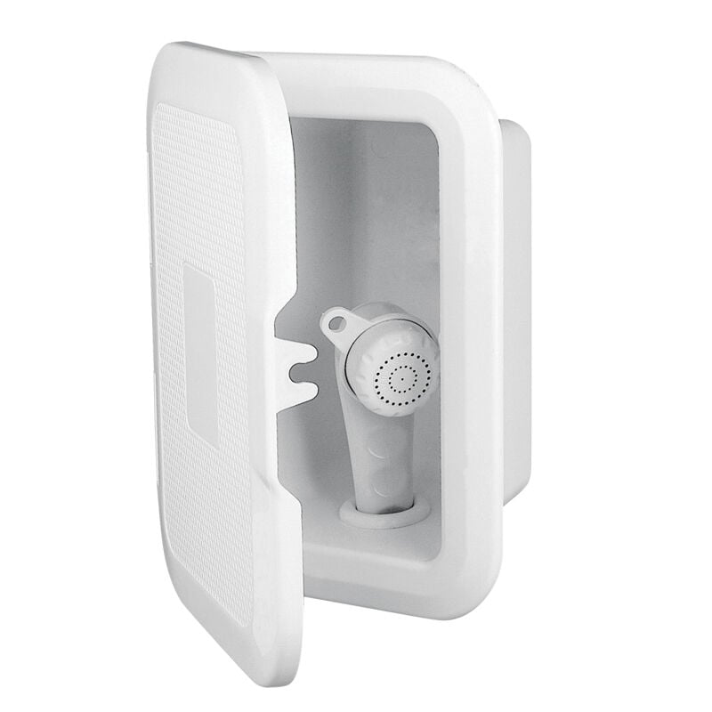 Case, Side mounted, w/Shower, 5m Hose, w/Lid, White