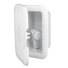 Case, Side mounted, w/Shower, 5m Hose, w/Lid, White
