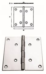 Menteşe Paslanmaz Çelik 100x100x2 mm