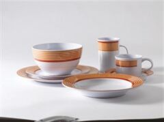 Trendline turuncu, 20 parça melamin yemek takımı