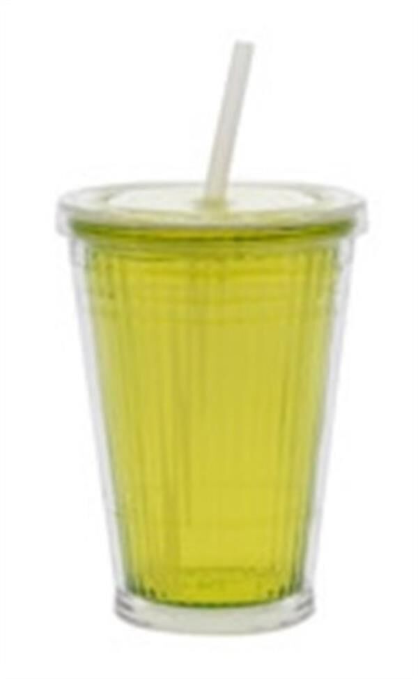 Gimex büyük bardak, pipetli limon yeşili