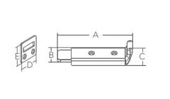 Sürgülü Kilit 123X32 mm - Düz Karşılık