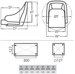 Vetus koltuk, model Skipper