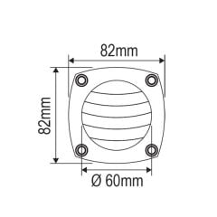 Plastik havalandırma, beyaz 82x82mm
