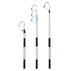 Teleskopik Aluminyum Balık Kancası . Çap Ø30mm, L.800-1205mm & Inox kanca Ø8mm x W.100mm