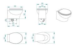 Stilo Plus 12V Beyaz Kısa Taş Taharet Kitli Tuvalet
