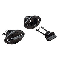 Drain Socket, w/Captive Plug, Oval 54x33mm, Black