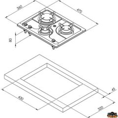 CAN PC1323 Üçlü Gömme Ocak