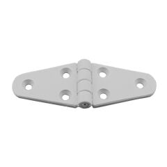 Hinge Polyamide, Double Oval, 110x40x4.5mm, White