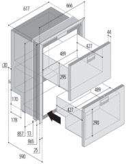 Vitrifrigo Buzdolabı/dondurucu. Model DW180 OCX2  DTX