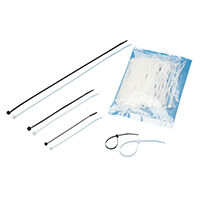 Plastic Ties 200x5mm max D.51mm, 100 pcs,  Black