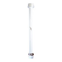 Table Pedestal, Fixed, Aluminium, Ø60x770mm, White
